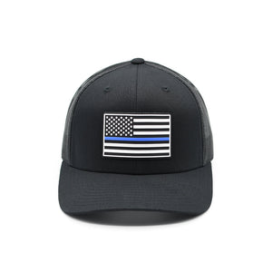 Thin Blue Line Flag PVC Patch Hat - RoundedGear.com