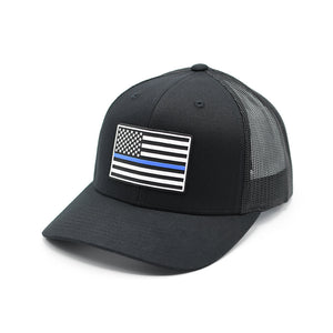 Thin Blue Line Flag PVC Patch Hat - RoundedGear.com