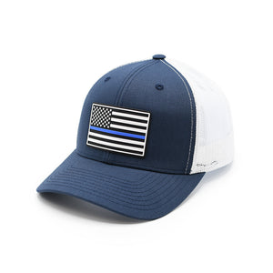 Thin Blue Line Flag PVC Patch Hat - RoundedGear.com