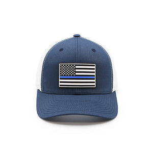 Thin Blue Line Flag PVC Patch Hat - RoundedGear.com