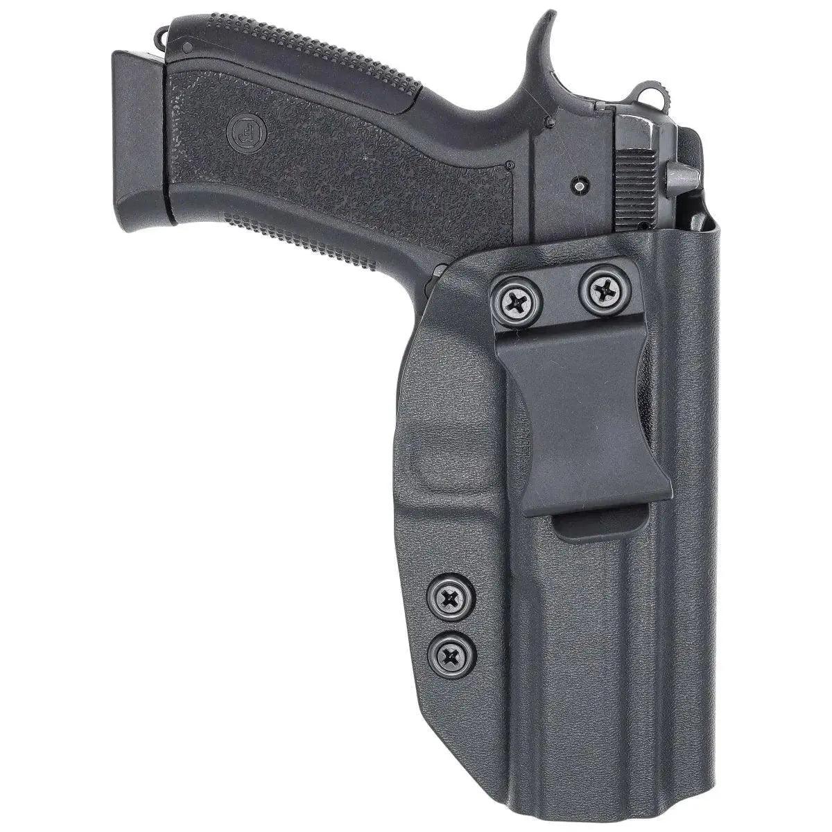 Leather holster for CZ75 offers SP01 inside the waistband carry