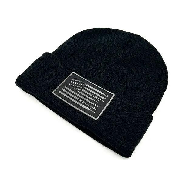 Firearm Flag Beanie Woven Patch Beanie - RoundedGear.com