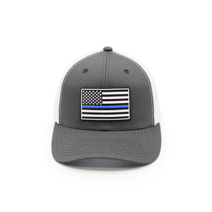 Thin Blue Line Flag PVC Patch Hat - RoundedGear.com