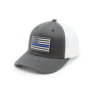 Thin Blue Line Flag PVC Patch Hat - RoundedGear.com