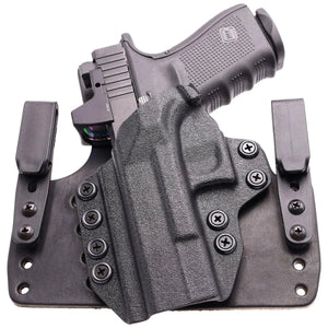 Smith & Wesson M&P SHIELD 9EZ Leather Hybrid Holster (Wide)-Rounded by Concealment Express